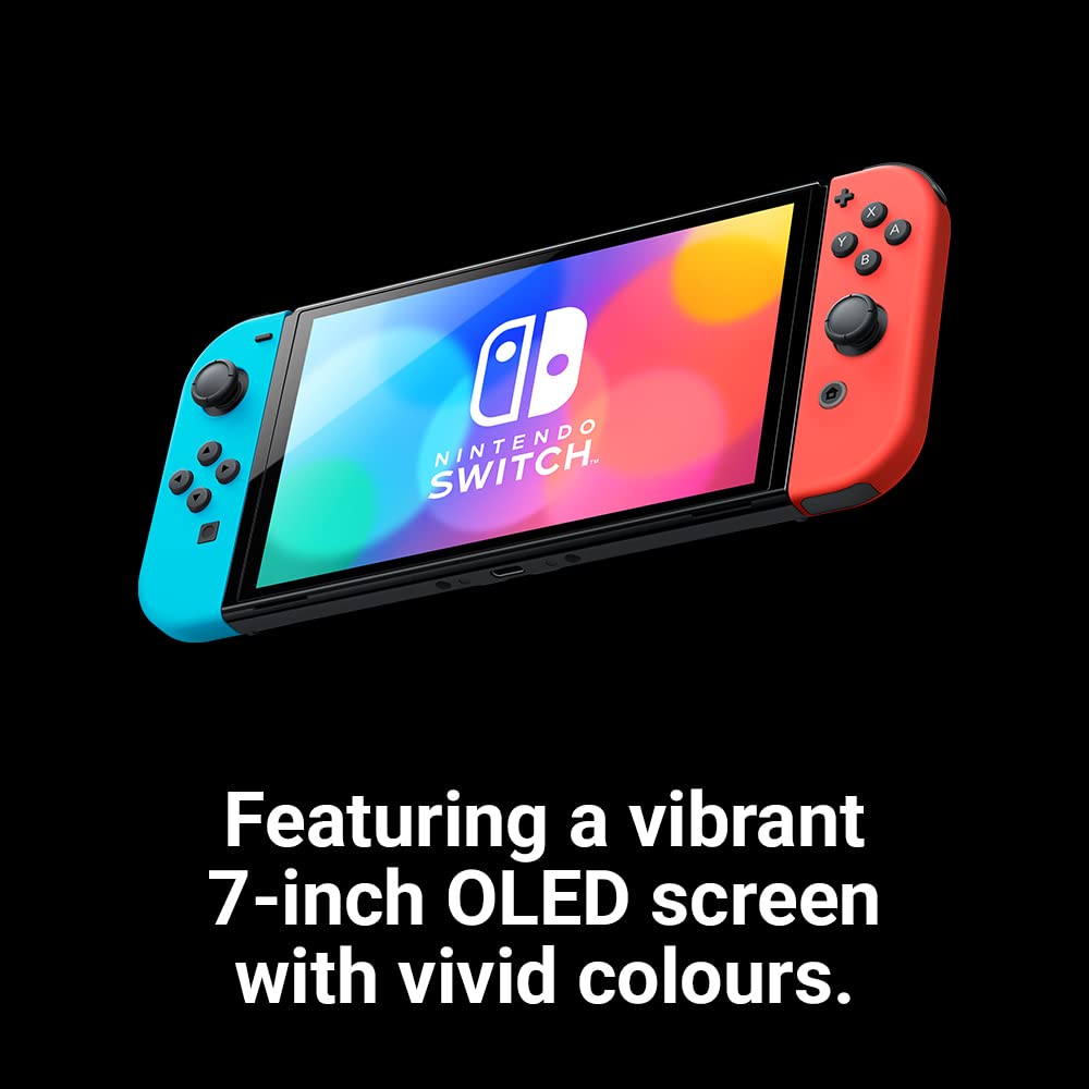 Nintendo Switch (OLED Model) - Neon Blue/Neon Red Cheapest Price