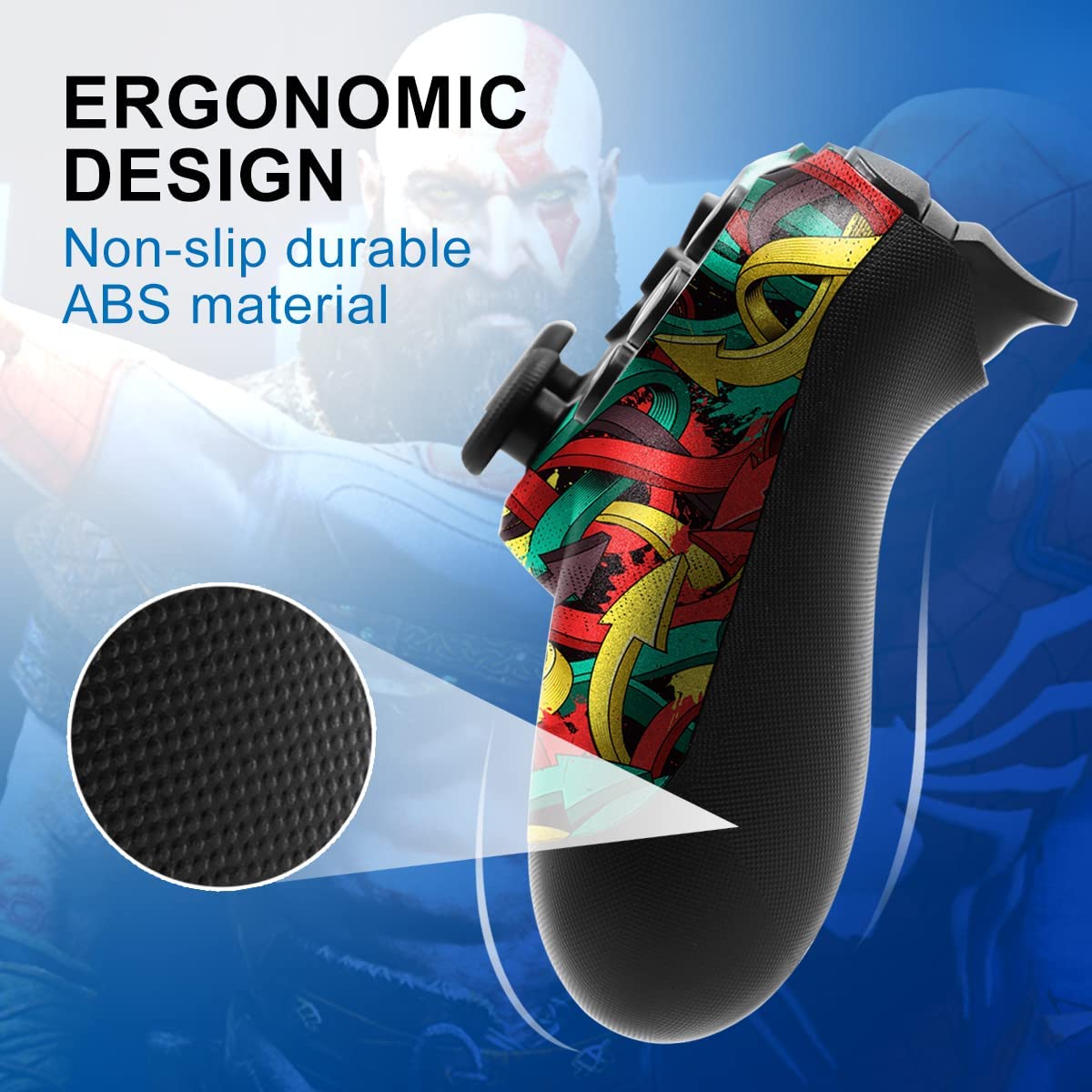PS4 Controller Wireless, with USB Cable/1000mAh Battery/Dual Vibration/6-Axis Motion Control/3.5mm Audio Jack/Multi Touch Pad/Share Button, PS4 Controller Compatible with PS4/Slim/Pro/PC Reasonable Price