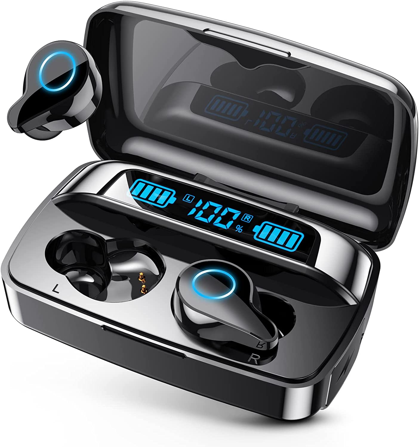 NIPELL Wireless Earbuds, Bluetooth 5.2 Headphones with 1800mAh Charging Case - 88Hrs Play Time - Cell Phones Charging Function, Built-in Microphone IPX5 Waterproof Earphone for iOS/Android Best Price
