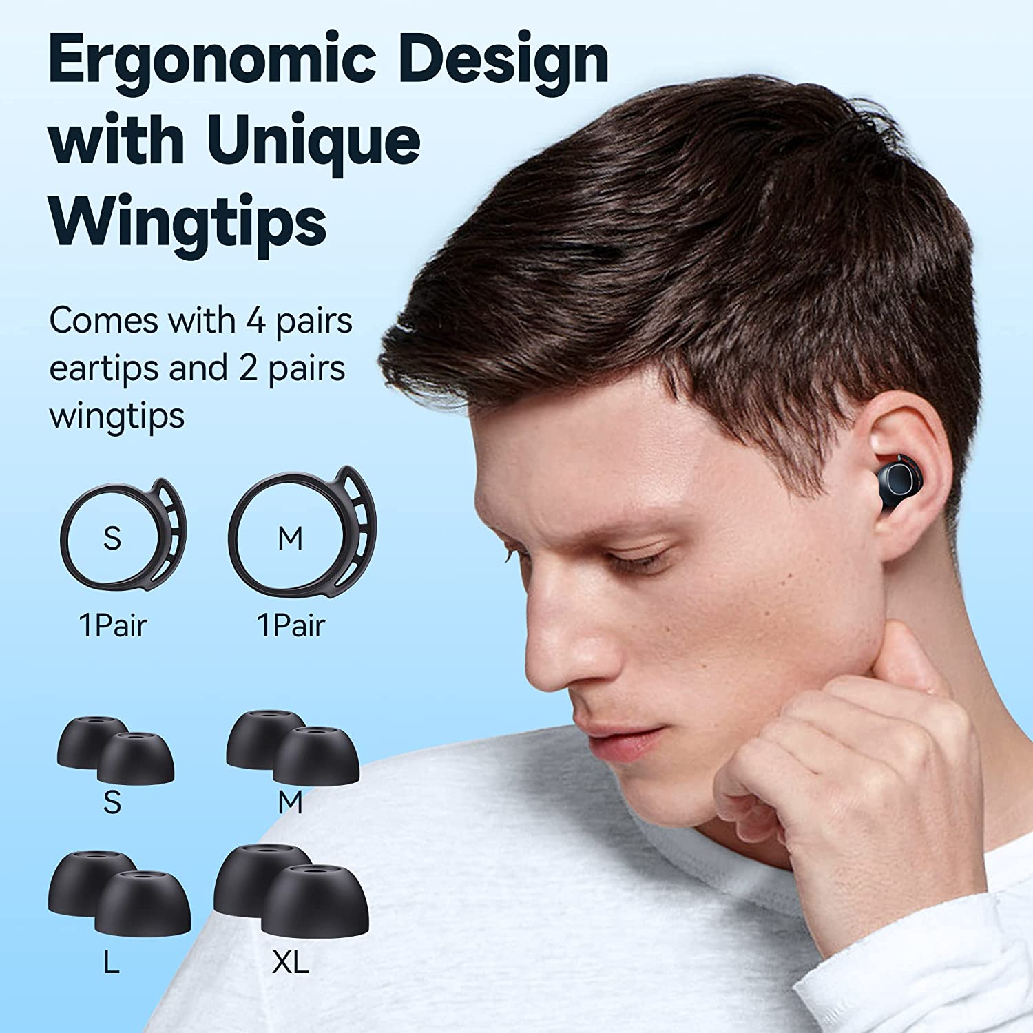 Wireless Earbuds Bluetooth Headphones 120H Playtime IPX7 Waterproof in-Ear Earphones Power Display Ear Buds with Mic and 2600mAh Charging Case for Sports Workout Laptop TV Computer Phone Gaming Black Reasonable Price