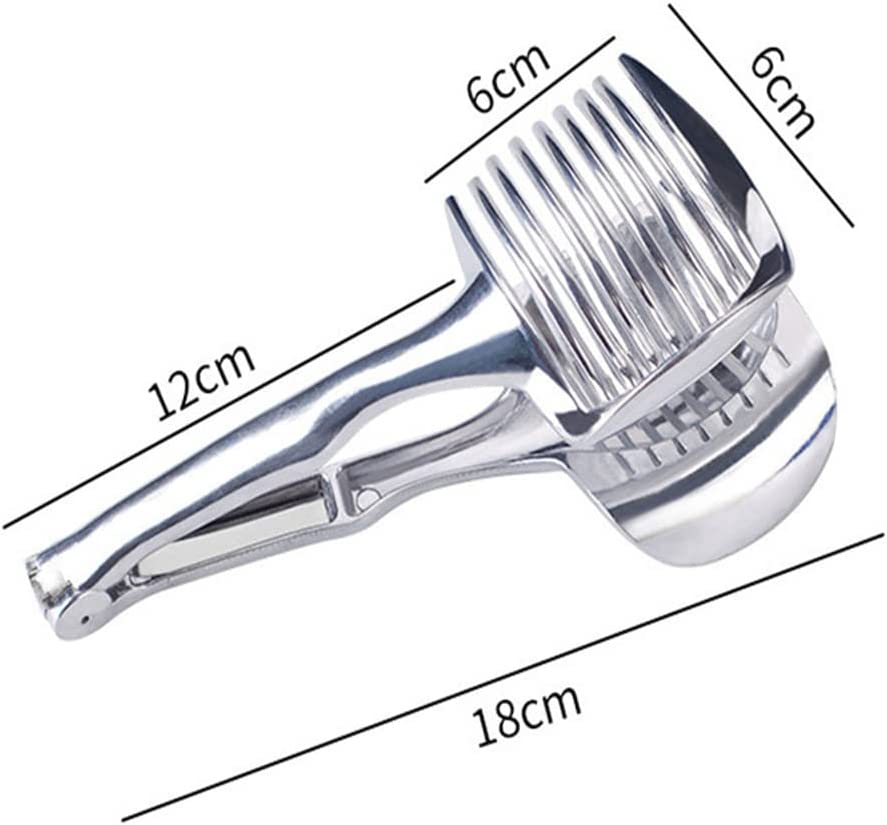 InfantLY Bright Kitchen Gadgets Handy Stainless Steel Onion Holder Potato Tomato Slicer Vegetable Fruit Cutter Safety Cooking Tools Accessories Reasonable Price