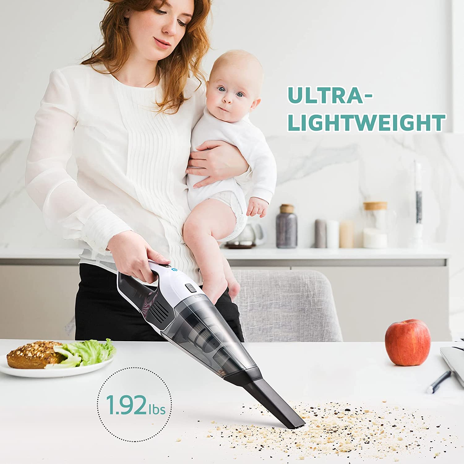 Handheld Vacuum Cleaner, 8000Pa Strong Suction Portable Hand Held Vacum Cordless with 25-30Mins Long Runtime Rechargeable Battery Lightweight for Home and Car Carpet Stairs Pet Hair Deep Cleaning Reasonable Price