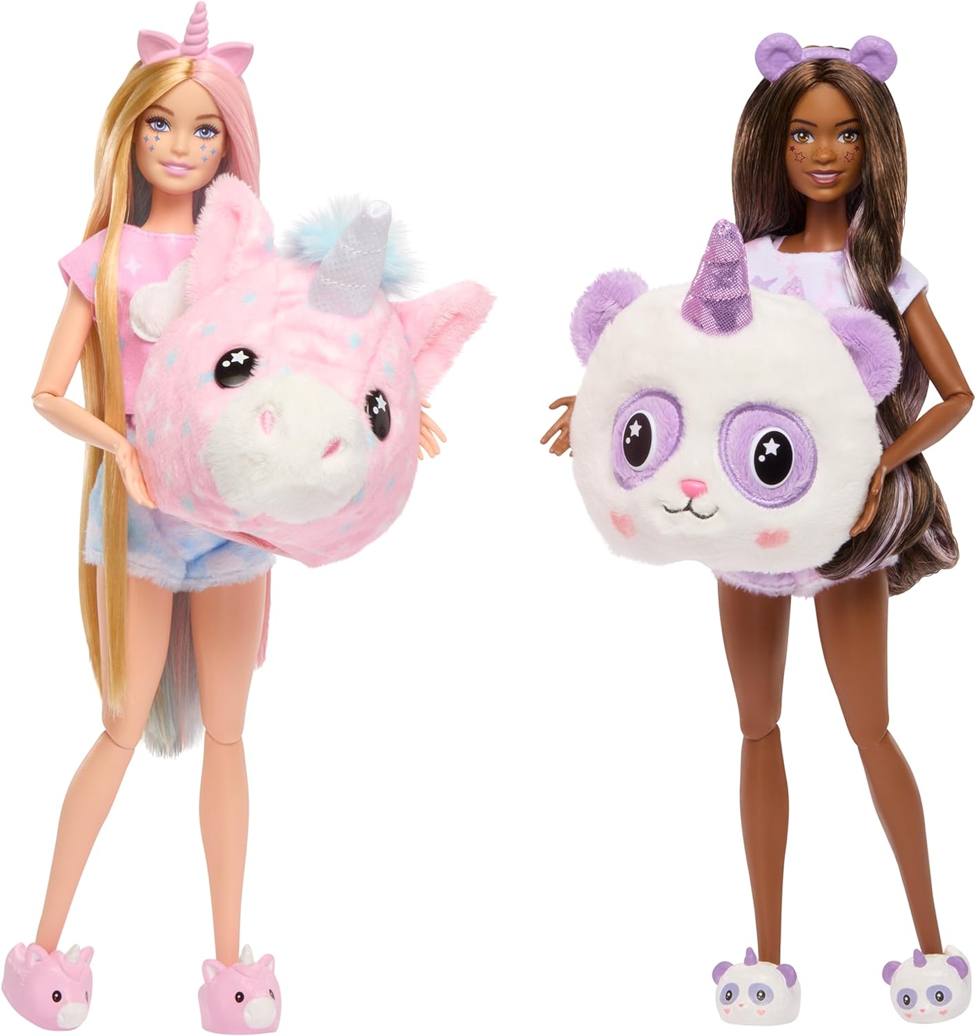 Barbie Cutie Reveal Gift Set with 2 Dolls & 2 Pets, Cozy Cute Tees Slumber Party with 35+ Surprises, Color Change & Costume Sleeping Bags Affordable Price